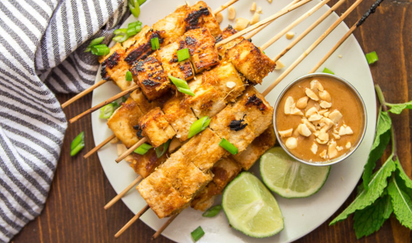peanut tofu satay